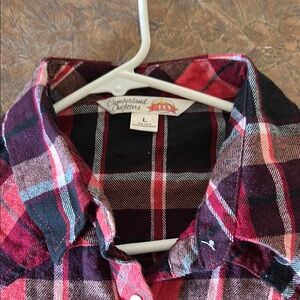 Cumberland Outfitters Plaid Flannel Shirt With Accent Pearl Snap Buttons